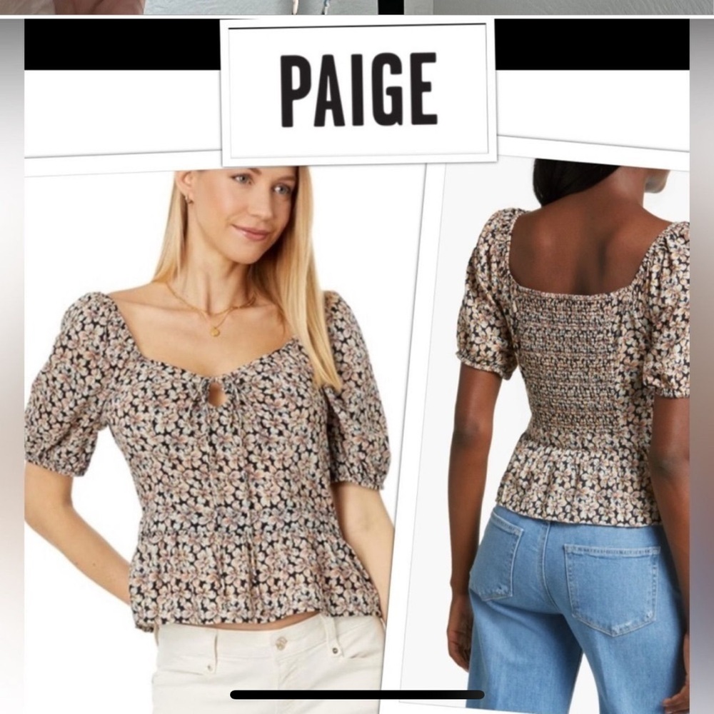 Paige Cottagecore Crop Floral Top Size Medium